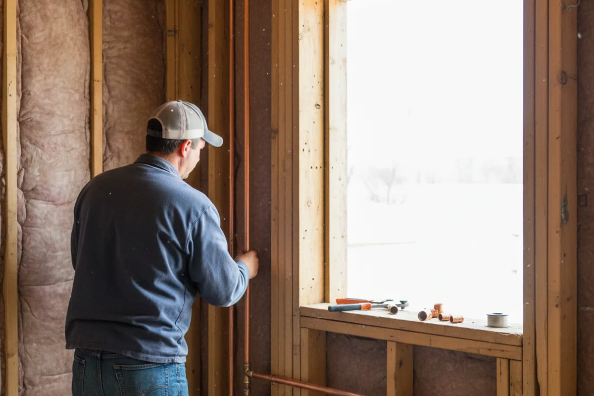 Licensed plumber running new copper supply lines in a Jonesborough home